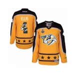 Men's Reebok Nashville Predators #4 Ryan Ellis Authentic Gold Home 2017 Stanley Cup Final NHL Jersey New Style