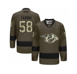Men's Reebok Nashville Predators #58 Dante Fabbro Authentic Green Salute to Service NHL Jersey