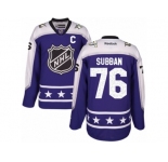 Men's Reebok Nashville Predators #76 P.K Subban Authentic Purple Central Division 2017 All-Star NHL Jersey