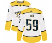 Women's Nashville Predators #59 Roman Josi Authentic White Away Hockey Jersey
