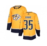 Youth Adidas Nashville Predators #35 Pekka Rinne Yellow Home Authentic Stitched NHL Jersey