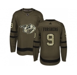 Youth Adidas Nashville Predators #9 Filip Forsberg Green Salute to Service Stitched NHL Jersey