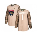 Men Adidas Florida Panthers #1 Roberto Luongo Camo Authentic 2017 Veterans Day Stitched NHL Jersey