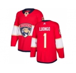 Men Adidas Florida Panthers #1 Roberto Luongo Red Home Authentic Stitched NHL Jersey
