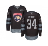 Men Adidas Florida Panthers #34 James Reimer Black 1917-2017 100th Anniversary Stitched NHL Jersey