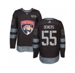 Men's Adidas Florida Panthers #55 Jason Demers Authentic Black 1917-2017 100th Anniversary NHL Jersey