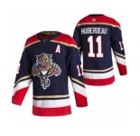 Men's Florida Panthers #11 Jonathan Huberdeau Black 2020-21 Reverse Retro Alternate Hockey Jersey