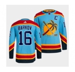Men's Florida Panthers #16 Aleksander Barkov Blue 2022 Reverse Retro Stitched Jersey