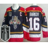 Men's Florida Panthers #16 Aleksander Barkov Navy 2025 Stanley Cup Final Authentic Jersey