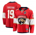 Men's Florida Panthers #19 Matthew Tkachuk Red 2025 Stanley Cup Final Home Stitched Hockey Jersey