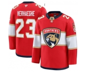Men's Florida Panthers #23 Carter Verhaeghe Red 2025 Premium Stitched Hockey Jersey