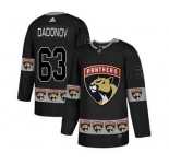 Panthers #63 Evgenii Dadonov Black Team Logo Fashion Stitched Hockey Jersey