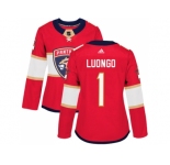Women Adidas Florida Panthers #1 Roberto Luongo Red Home Authentic Stitched NHL Jersey