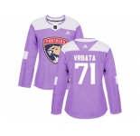 Women Adidas Florida Panthers #71 Radim Vrbata Purple Authentic Fights Cancer Stitched NHL Jersey