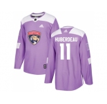 Youth Adidas Florida Panthers #11 Jonathan Huberdeau Purple Authentic Fights Cancer Stitched NHL Jersey