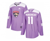 Youth Adidas Florida Panthers #11 Jonathan Huberdeau Purple Authentic Fights Cancer Stitched NHL Jersey