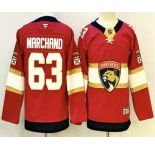 Youth Florida Panthers #63 Brad Marchand Red Authentic Jersey