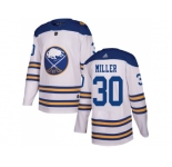 Men Adidas Buffalo Sabres #30 Ryan Miller White Authentic 2018 Winter Classic Stitched NHL Jersey
