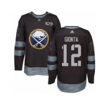 Men's Adidas Buffalo Sabres #12 Brian Gionta Authentic Black 1917-2017 100th Anniversary NHL Jersey
