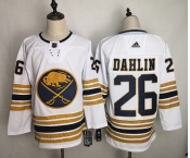 Men's Adidas Buffalo Sabres #26 Rasmus Dahlin Authentic White 50th anniversary NHL Jersey