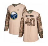 Men's Adidas Buffalo Sabres #40 Carter Hutton Authentic Camo Veterans Day Practice NHL Jersey