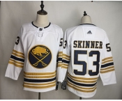 Men's Adidas Buffalo Sabres #53 Jeff Skinner Authentic White 50th anniversary NHL Jersey