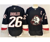 Men's Buffalo Sabres #26 Rasmus Dahlin Black 2024-25 Alternate With C Patch Stitched Jersey