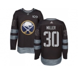 Men's Buffalo Sabres #30 Ryan Miller Black 1917-2017 100th Anniversary Stitched NHL Jersey
