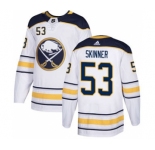 Men's Buffalo Sabres #53 Jeff Skinner White Road Stitched Hockey Jersey