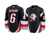Men's Buffalo Sabres #6 Zach Benson Black Alternate Stitched Hockey Jersey