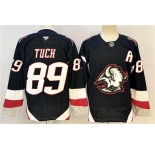 Men's Buffalo Sabres #89 Alex Tuch Black 2024-25 With A Patch Alternate Stitched Hockey Jersey