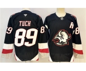 Men's Buffalo Sabres #89 Alex Tuch Black 2024-25 With A Patch Alternate Stitched Hockey Jersey
