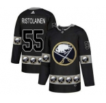 Men's Sabres #55 Rasmus Ristolainen Black Team Logo Fashion Stitched Hockey Jersey