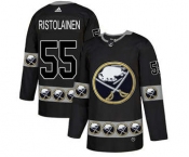 Men's Sabres #55 Rasmus Ristolainen Black Team Logo Fashion Stitched Hockey Jersey