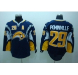 nhl buffalo sabres #29 pominville blue third edition