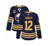 Women Adidas Buffalo Sabres #12 Brian Gionta Navy Blue Home Authentic Stitched NHL Jersey