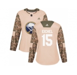 Women Adidas Buffalo Sabres #15 Jack Eichel Camo Authentic 2017 Veterans Day Stitched NHL Jersey