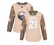 Women Adidas Buffalo Sabres #21 Kyle Okposo Camo Authentic 2017 Veterans Day Stitched NHL Jersey
