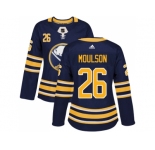 Women Adidas Buffalo Sabres #26 Matt Moulson Navy Blue Home Authentic Stitched NHL Jersey