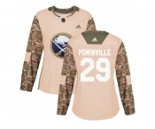 Women Adidas Buffalo Sabres #29 Jason Pominville Camo Authentic 2017 Veterans Day Stitched NHL Jersey