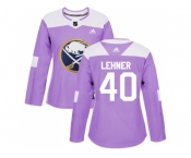 Women Adidas Buffalo Sabres #40 Robin Lehner Purple Authentic Fights Cancer Stitched NHL Jersey