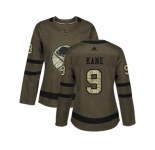 Women Adidas Buffalo Sabres #9 Evander Kane Green Salute to Service Stitched NHL Jersey