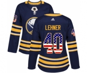 Women's Adidas Buffalo Sabres #40 Robin Lehner Authentic Navy Blue USA Flag Fashion NHL Jersey