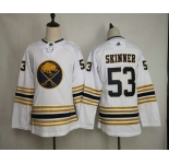 Women's Buffalo Sabres #53 Jeff Skinner White With Gold 50th Anniversary Adidas Stitched NHL Jersey