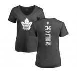 NHL Women Adidas Toronto Maple Leafs #34 Auston Matthews Charcoal One Color Backer T-Shirt