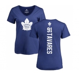 NHL Women Adidas Toronto Maple Leafs #91 John Tavares Royal Blue Backer T-Shirt