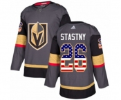 Adidas Vegas Golden Knights #26 Paul Stastny Authentic Gray USA Flag Fashion NHL Jersey