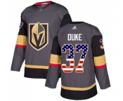 Adidas Vegas Golden Knights #37 Reid Duke Authentic Gray USA Flag Fashion NHL Jersey