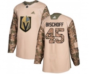 Adidas Vegas Golden Knights #45 Jake Bischoff Authentic Camo Veterans Day Practice NHL Jersey
