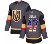 Adidas Vegas Golden Knights #47 Luca Sbisa Authentic Gray USA Flag Fashion NHL Jersey